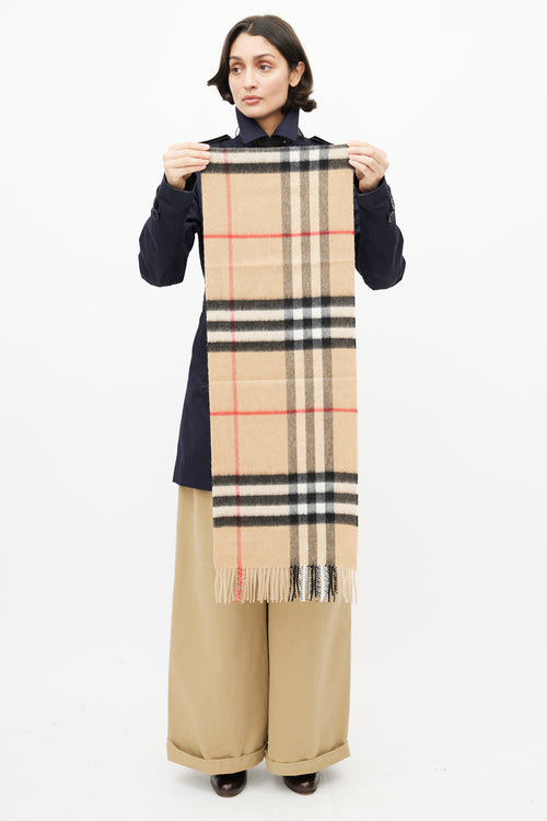 Burberry Beige 
Multi Cashmere Check Scarf