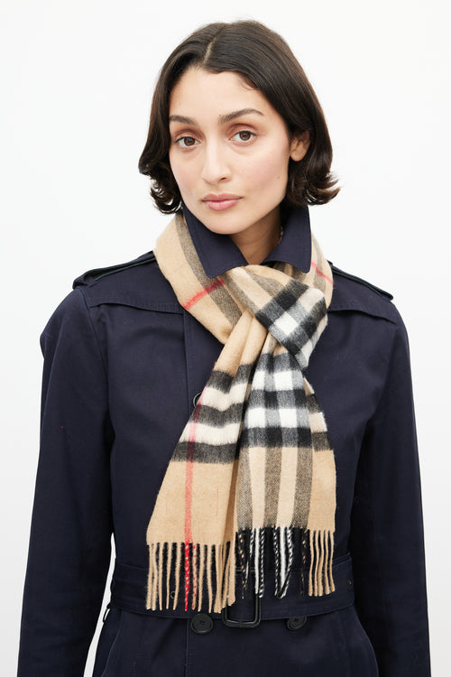 Burberry Beige 
Multi Cashmere Check Scarf