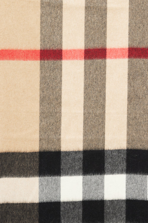 Burberry Brown 
Multi Cashmere Half Mega Check Scarf