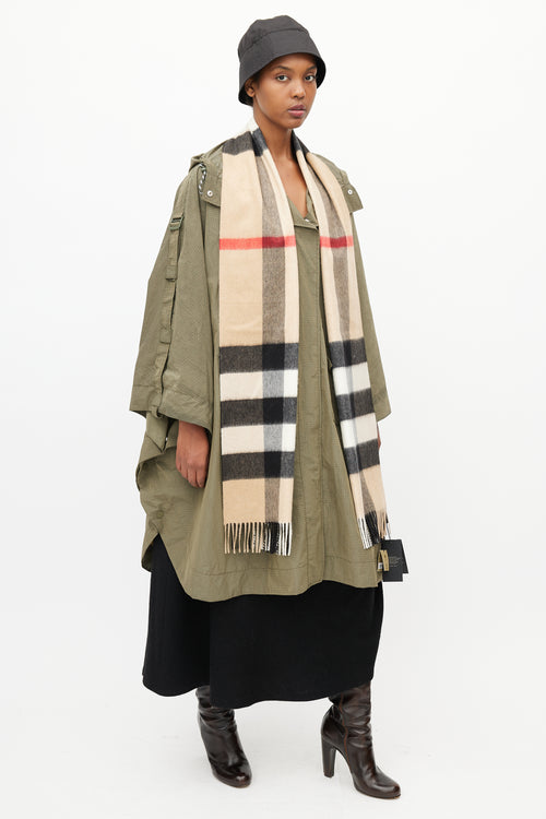 Burberry Brown 
Multi Cashmere Half Mega Check Scarf