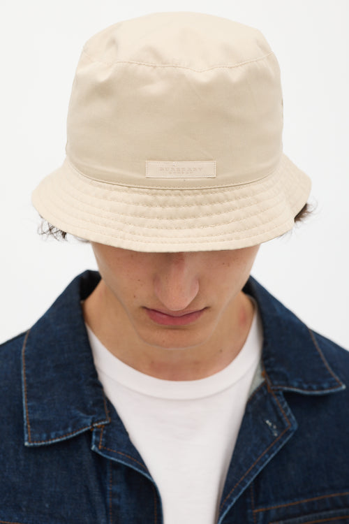 Burberry Beige Nova Check Reversible Bucket Hat