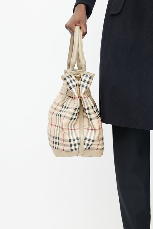 Burberry Beige 
Multi Haymarket Check Shoulder Bag