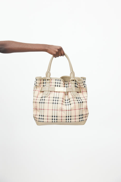 Burberry Beige 
Multi Haymarket Check Shoulder Bag