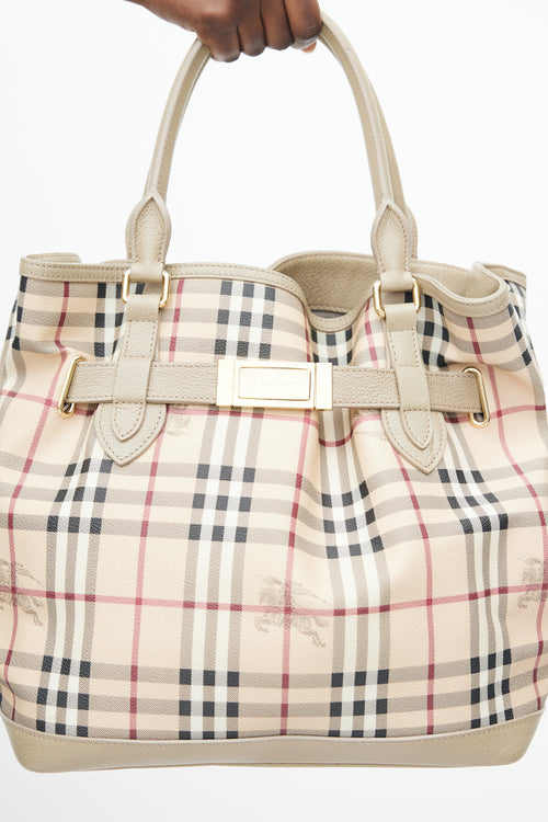 Burberry Beige 
Multi Haymarket Check Shoulder Bag