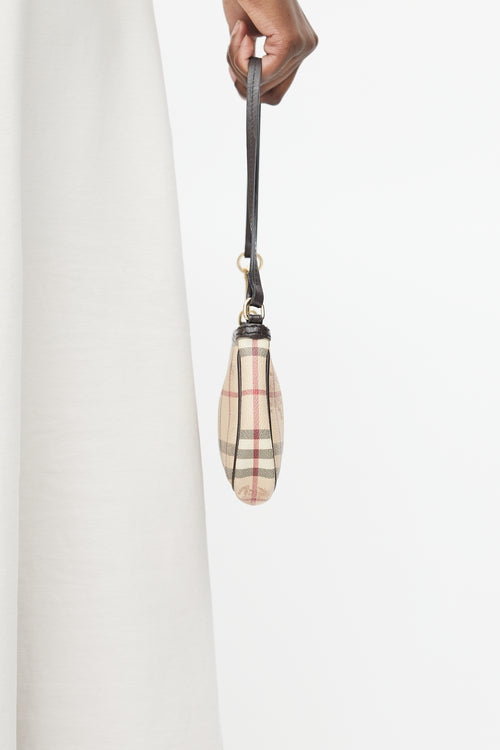 Burberry Beige 
Multi Haymarket Check Wristlet