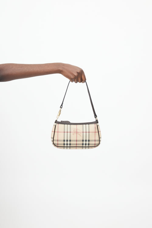 Burberry Beige 
Multi Haymarket Check Wristlet