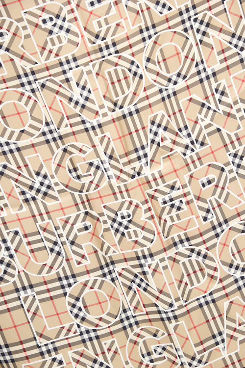 Beige 
Multi Silk Nova Check Logo Scarf