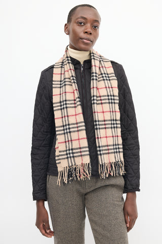 Burberry Beige 
Multicolour Cashmere Nova Check Scarf