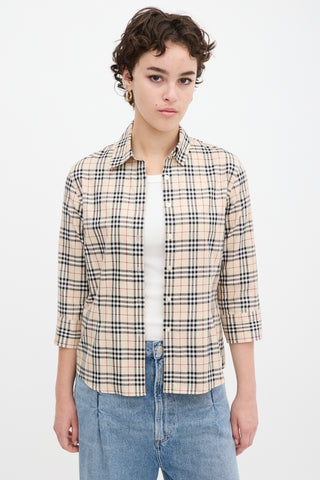 Burberry Beige 
Multicolour Cotton Nova Check Shirt