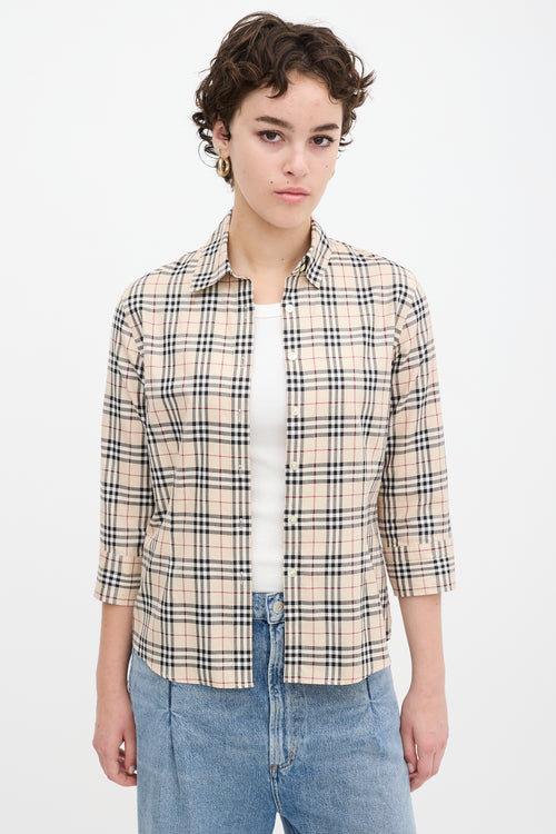 Burberry Beige 
Multicolour Cotton Nova Check Shirt