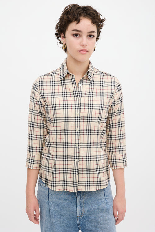 Burberry Beige 
Multicolour Cotton Nova Check Shirt