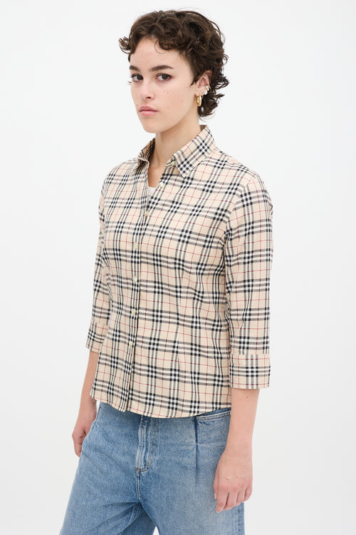 Burberry Beige 
Multicolour Cotton Nova Check Shirt