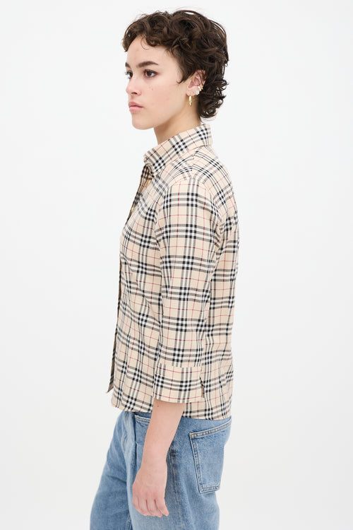 Burberry Beige 
Multicolour Cotton Nova Check Shirt