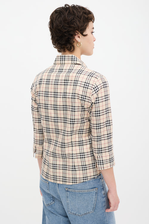 Burberry Beige 
Multicolour Cotton Nova Check Shirt