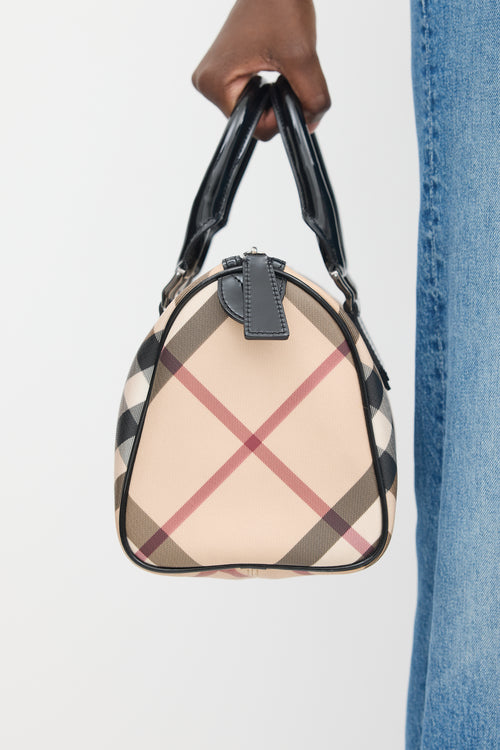 Burberry Beige 
Multicolour Nova Check Bowling Bag