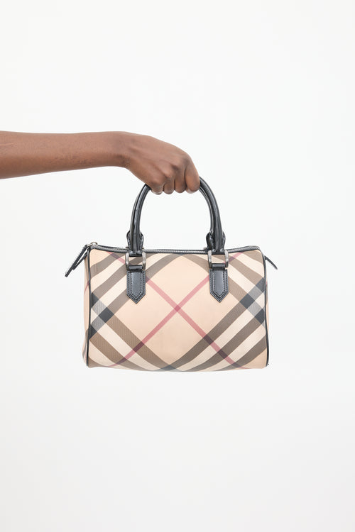 Burberry Beige 
Multicolour Nova Check Bowling Bag