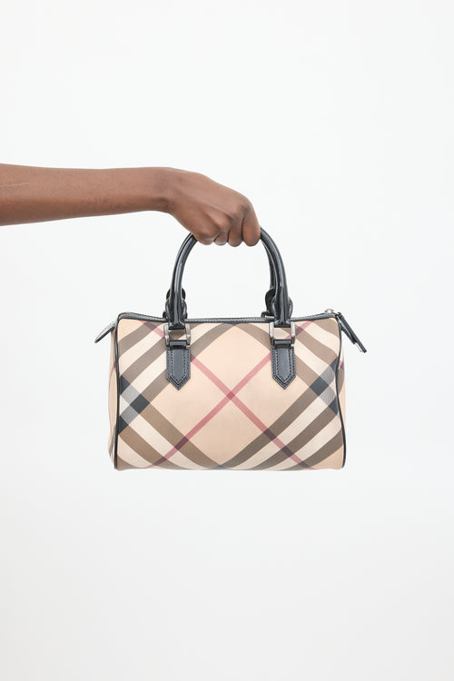 Burberry Beige 
Multicolour Nova Check Bowling Bag