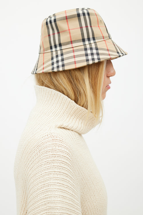 Burberry Beige 
Multicolour Nova Check Bucket Hat