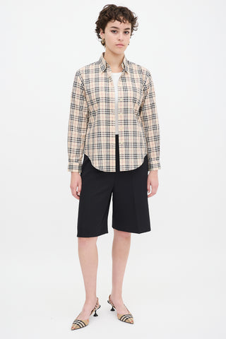 Burberry Beige 
Multicolour Nova Check One Pocket Shirt