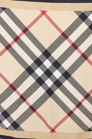 Burberry Beige 
Multicolour Silk Nova Check Scarf