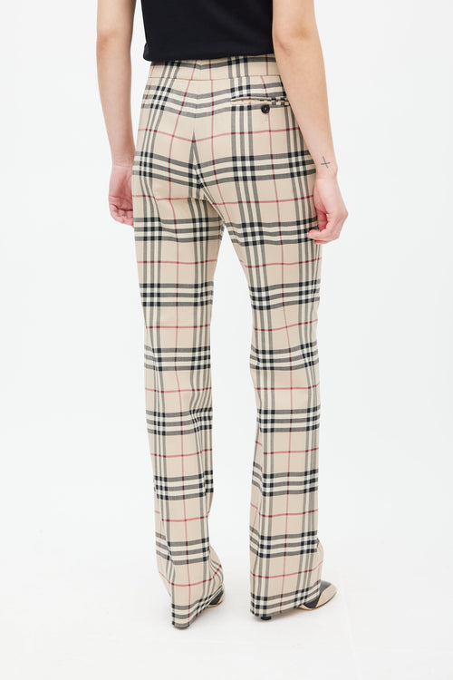 Burberry Beige 
Multicolour Wool Nova Check Trouser