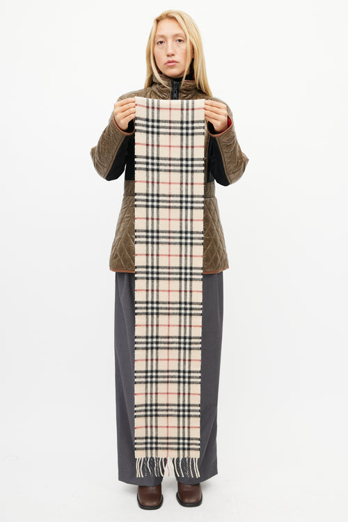 Burberry Beige Nova Check Cashmere Scarf