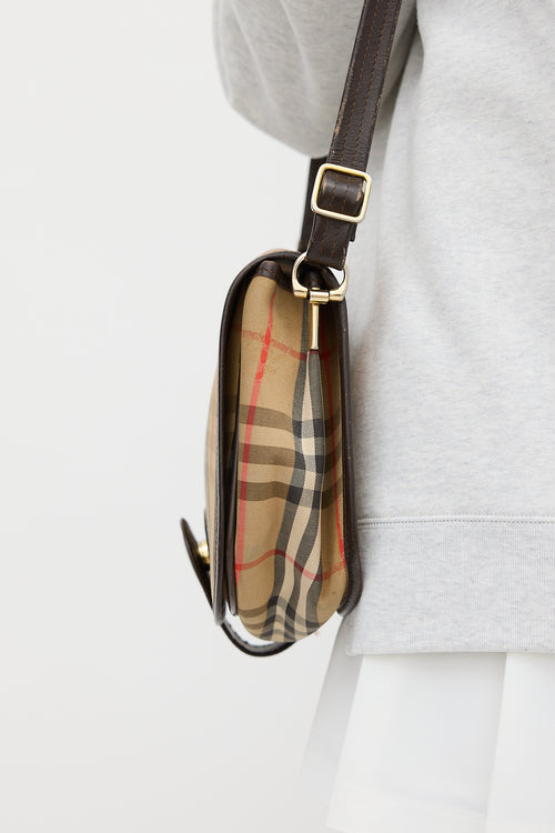 Burberry Beige Nova Check Messenger Bag