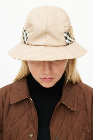 Burberry Beige house Check Round Rim Hat