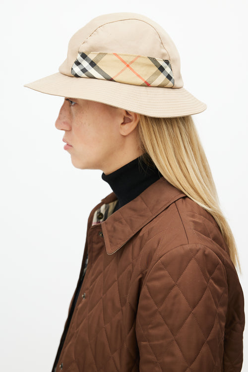 Burberry Beige house Check Round Rim Hat