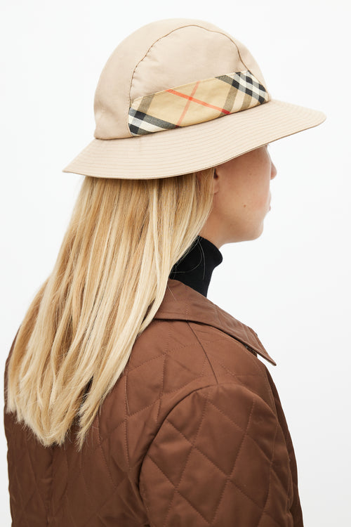 Burberry Beige house Check Round Rim Hat