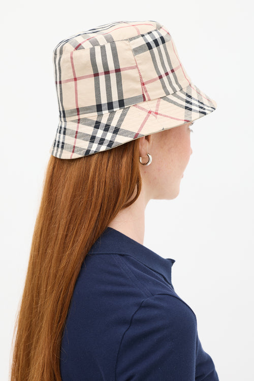 Burberry Beige Nova Check Reversible Bucket Hat