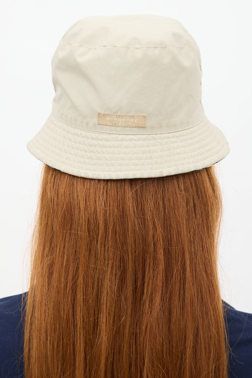 Burberry Beige Nova Check Reversible Bucket Hat