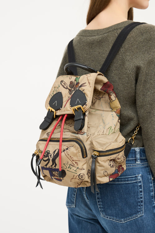 Burberry Beige 
Multicolour Nylon Cartoon Backpack