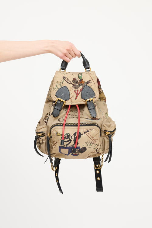 Burberry Beige 
Multicolour Nylon Cartoon Backpack