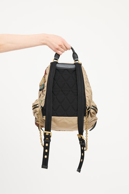 Burberry Beige 
Multicolour Nylon Cartoon Backpack