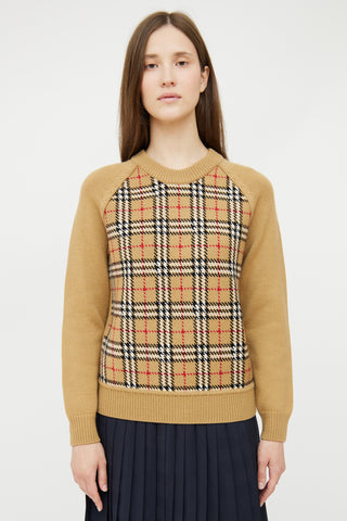 Burberry Brown 
Multi Check Wool Sweater