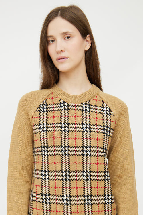 Burberry Brown 
Multi Check Wool Sweater