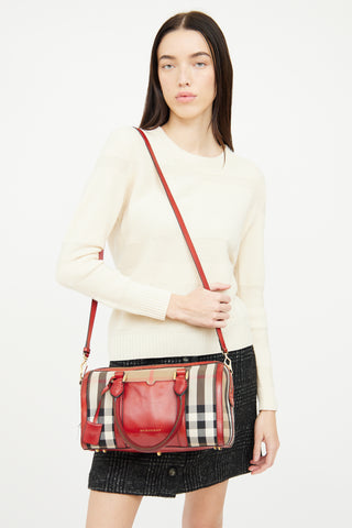 Burberry Red 
House Check Alchester Bowler Bag