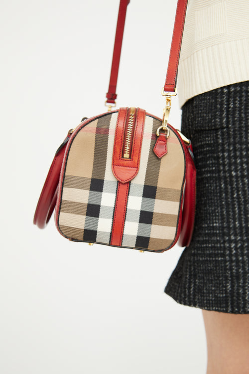 Burberry Red 
House Check Alchester Bowler Bag