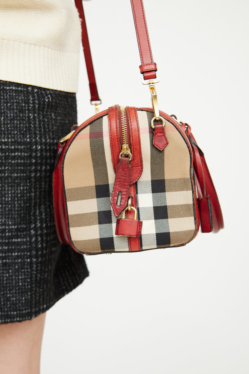 Burberry Red 
House Check Alchester Bowler Bag