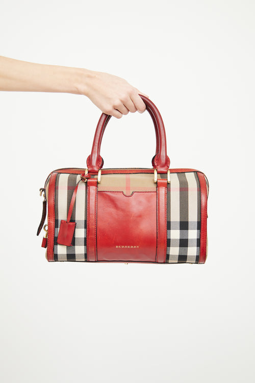 Burberry Red 
House Check Alchester Bowler Bag