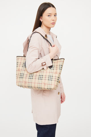 Burberry Haymarket Canvas Nick Tote Bag