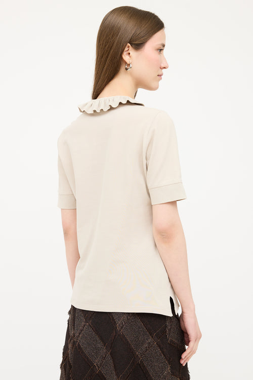 Burberry Beige Ruffled Polo Shirt