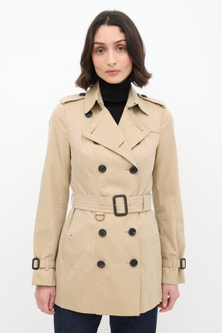 Burberry Beige Short The Sandringham Belted Trench Coat