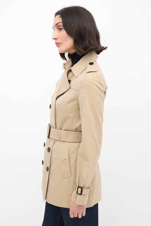 Burberry Beige Short The Sandringham Belted Trench Coat