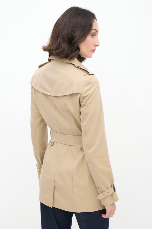 Burberry Beige Short The Sandringham Belted Trench Coat