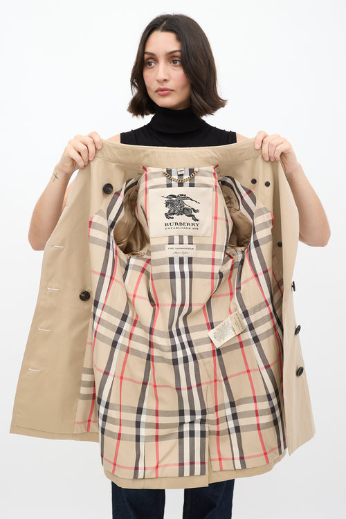 Burberry Beige Short The Sandringham Belted Trench Coat