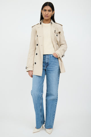 BurberryBeige Short Trench Coat