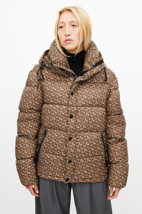 Burberry Beige TB Monogram Down Puffer