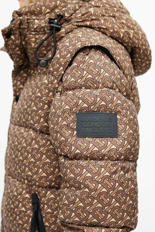 Burberry Beige TB Monogram Down Puffer